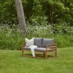 Outlet - Rowan 2 Seater Wooden Garden Sofa - Grey - Image 2