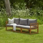 Rowan 3 Seater Wooden Garden Sofa Set - Image 5