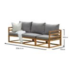 Rowan 3 Seater Wooden Garden Sofa Set - Image 9