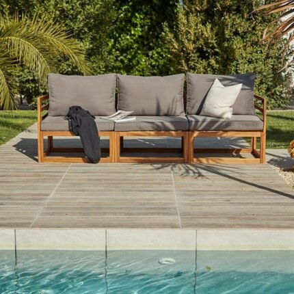 Rowan 3 Seater Wooden Garden Sofa Set