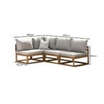 Outlet - Rowan 4 Seater Wooden Garden Corner Sofa - Natural - Image 6