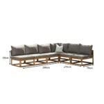Outlet - Rowan 6 Seater Wooden Garden Corner Sofa - Grey - Image 7