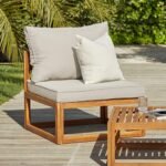 Rowan Wooden Garden Armchair with 2-Seater Sofa & Coffee Table Set - Natural - Image 3