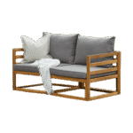 Outlet - Rowan Wooden Garden Double Garden Sofa Bed - Grey - Image 6