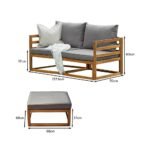 Outlet - Rowan Wooden Garden Double Garden Sofa Bed - Grey - Image 8