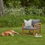 Rowan Wooden Garden Set with 2 Seater Sofa with Armchair & Coffee Table - Grey - Image 8
