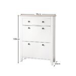 Sandhurst Shoe Cabinet - 3 Door - White & Oak Effect - Image 6