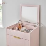 Set-Gloria Bedside Table - 3 Drawer Chest - Tallboy & Wardrobe - Blush Pink - Image 14