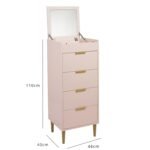 Set-Gloria Bedside Table - 3 Drawer Chest - Tallboy & Wardrobe - Blush Pink - Image 22