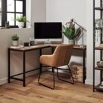 Sheffield Corner Desk - Black/Natural & Sheffield Chair - Brown
