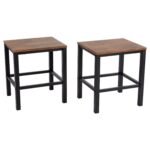 Sheffield Rich Oak Dining Table Set - 6 Seater - 1 Sheffield Bench & 4 Stools - Matte Black Legs - Image 11