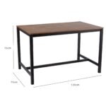 Sheffield Rich Oak Dining Table Set - 6 Seater - 1 Sheffield Bench & 4 Stools - Matte Black Legs - Image 12