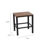 Sheffield Rich Oak Dining Table Set - 6 Seater - 1 Sheffield Bench & 4 Stools - Matte Black Legs - Image 14