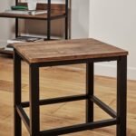 Sheffield Rich Oak Dining Table Set - 6 Seater - 1 Sheffield Bench & 4 Stools - Matte Black Legs - Image 6