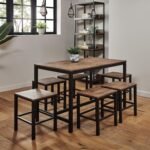 Sheffield Industrial Wood Dining Table - Black Metal Legs - Image 3