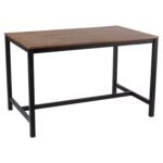 Sheffield Industrial Wood Dining Table - Black Metal Legs - Image 7