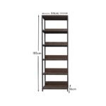 Sheffield Wooden Tall Bookcase - Black Metal Frame - Image 5