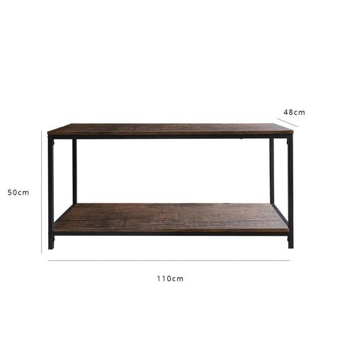 Outlet - Sheffield industrial coffee table - wood effect & metal frame