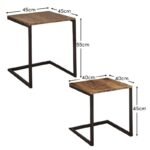 Sheffield Wooden Nest of Tables - Black Metal Frame - Image 8