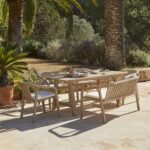 Shiro 6 Seater Wooden Rectangular Garden Dining Table Set with 4 Shiro Chairs & 1 Bench