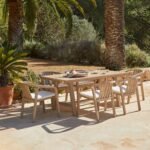 Shiro 6 Seater Wooden Rectangular Garden Dining Table with 6 Shiro Chairs