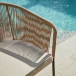 Hali 4 Seater Wooden Outdoor Dining Set with Hali Natural Chairs & Grey LED Premium Cantilever Parasol - 175cm - Image 11