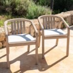 Shiro 6 Seater Wooden Round Garden Dining Table with 6 Shiro Chairs - 160cm - Image 4