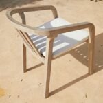 Shiro 6 Seater Wooden Round Garden Dining Table with 6 Shiro Chairs - 160cm - Image 8