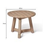 Outlet - Shiro Wooden Round Garden Side Table - Image 8