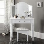 Sienna White Dressing Table with Mirror & Stool - Image 2