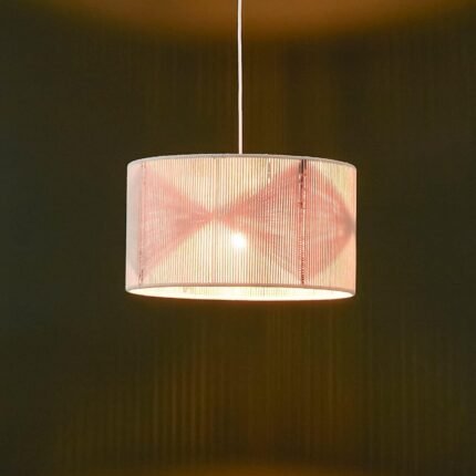 Outlet - Sirana White Cotton & Burnt Orange Jute Pendant