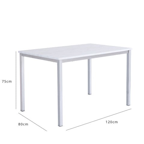 smallchromeandmarble 3 9ba0281c 4c1e 4313 917c Outlet - Milo Concrete Effect Dining Table - 4 Seater - With Chrome Legs