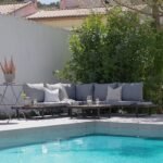 Thea Garden Corner Sofa Set with Grey LED Premium Parasol - Image 2