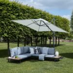 Thea Garden Corner Sofa Set with Cream LED Premium Parasol - Image 4