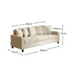 Tracy 3 Seater Sofa - Oatmeal with Black Legs - Image 11