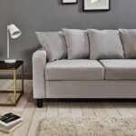 Tracy 3 Seater Sofa - Grey Velvet with Black Legs - Image 4