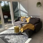 Tracy Corner Sofa - Grey Linen with Black Legs - Image 2