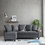 Tracy Corner Sofa - Grey Linen with Black Legs - Image 10