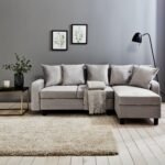 Tracy Corner Sofa - Grey Velvet with Black Legs - Image 4