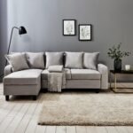 Tracy Corner Sofa - Grey Velvet with Black Legs - Image 5
