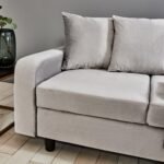 Tracy Corner Sofa - Grey Velvet with Black Legs - Image 3