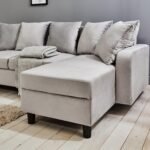 Tracy Corner Sofa - Grey Velvet with Black Legs - Image 2