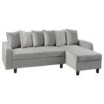 Tracy Corner Sofa - Grey Velvet with Black Legs - Image 6