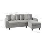 Tracy Corner Sofa - Grey Velvet with Black Legs - Image 7