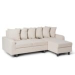 Tracy Corner Sofa - Oatmeal Linen with Black Legs - Image 3