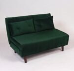 Una 2 Seater Double Sofa Bed - Green Velvet - Image 7