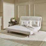 Una 2 Seater Double Sofa Bed - Oatmeal Linen - Image 8