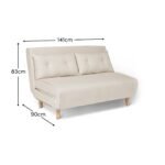 Una 2 Seater Double Sofa Bed - Oatmeal Linen - Image 13
