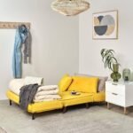 Outlet - Una Double Sofa Bed - Yellow - Velvet - Image 2