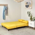 Outlet - Una Double Sofa Bed - Yellow - Velvet - Image 3